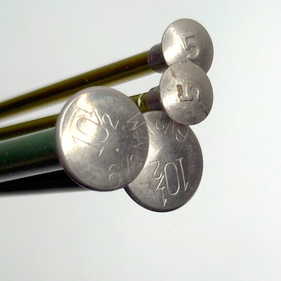 Vintage Single Point Metal Knitting Needles Size 5 10.5 14" 2 Sets - Picture 3 of 3